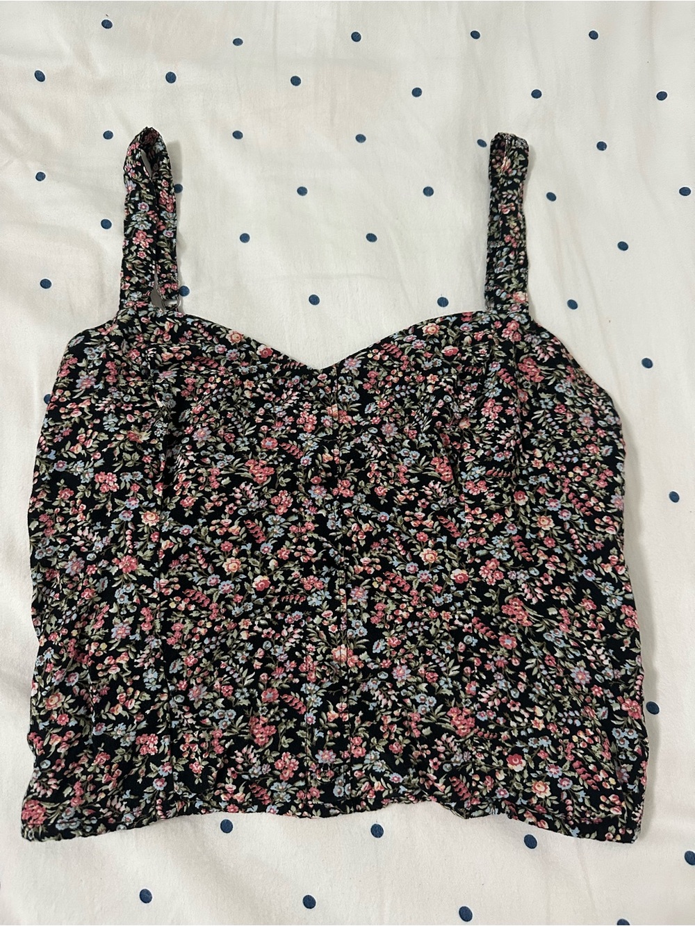 Abercrombie & Fitch Black Floral Crop Top